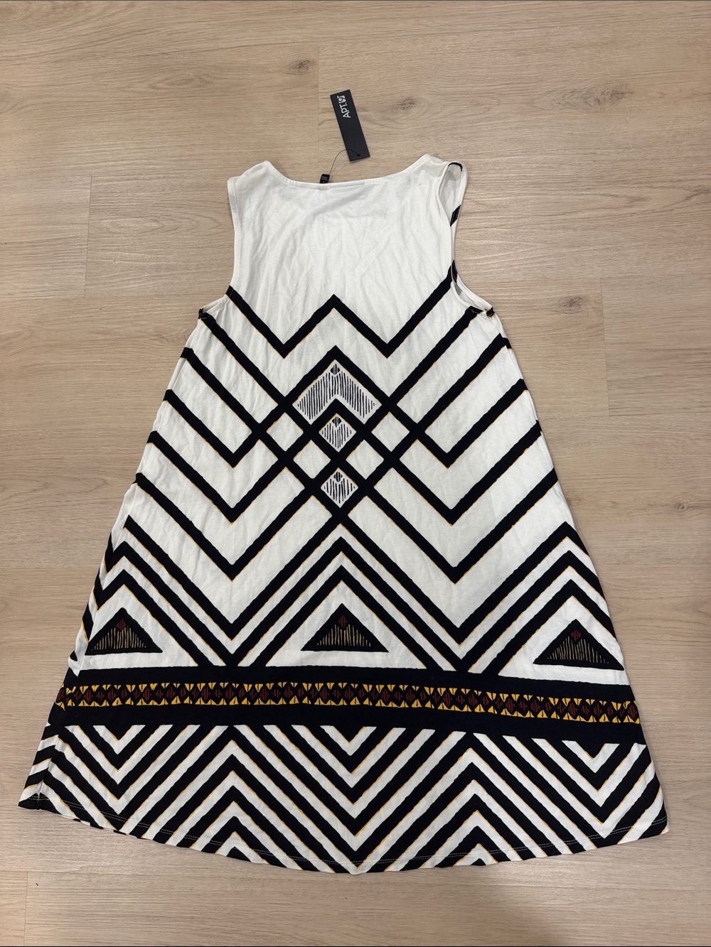 New Apt. 9 Small White, Black & Gold Geometric Sleeveless Mini Dress - Picture 3 of 3